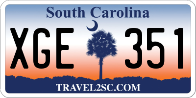 SC license plate XGE351