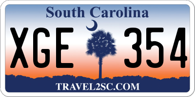 SC license plate XGE354