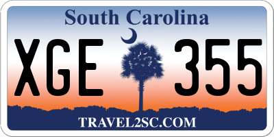SC license plate XGE355