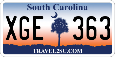 SC license plate XGE363