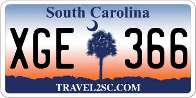 SC license plate XGE366