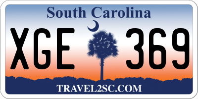 SC license plate XGE369