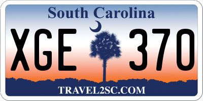 SC license plate XGE370