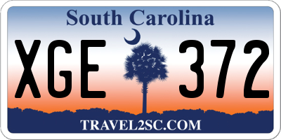 SC license plate XGE372