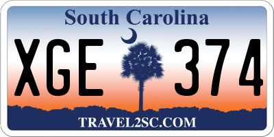 SC license plate XGE374