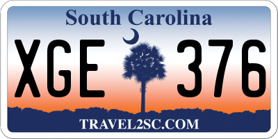 SC license plate XGE376