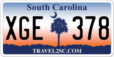 SC license plate XGE378