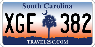 SC license plate XGE382