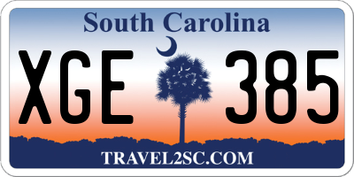 SC license plate XGE385