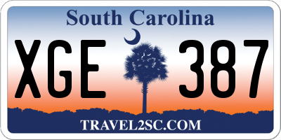 SC license plate XGE387