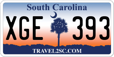 SC license plate XGE393