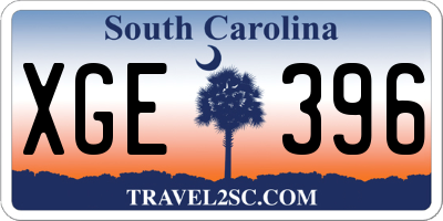 SC license plate XGE396