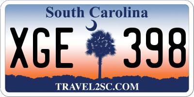 SC license plate XGE398