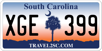 SC license plate XGE399