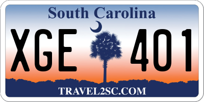 SC license plate XGE401