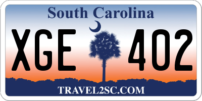 SC license plate XGE402