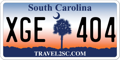SC license plate XGE404