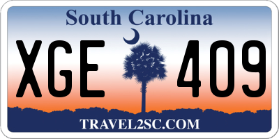 SC license plate XGE409