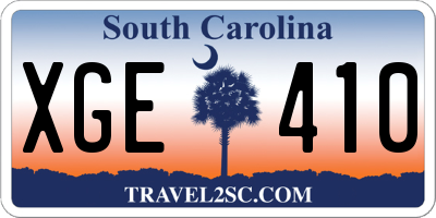 SC license plate XGE410