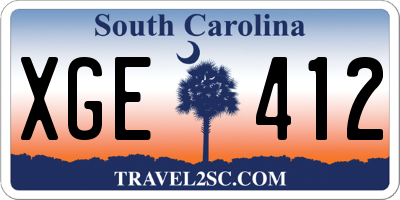 SC license plate XGE412