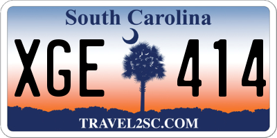 SC license plate XGE414