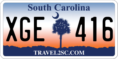 SC license plate XGE416
