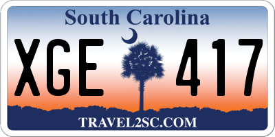 SC license plate XGE417
