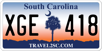 SC license plate XGE418