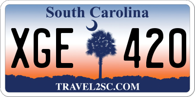 SC license plate XGE420
