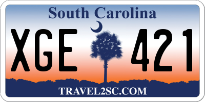 SC license plate XGE421