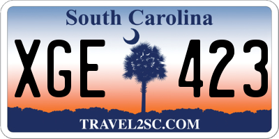 SC license plate XGE423