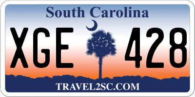 SC license plate XGE428