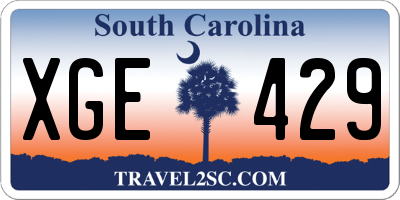 SC license plate XGE429