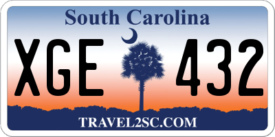 SC license plate XGE432
