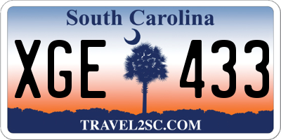 SC license plate XGE433