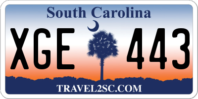 SC license plate XGE443