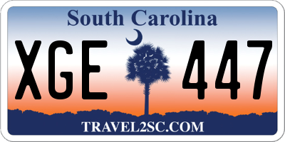 SC license plate XGE447