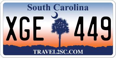 SC license plate XGE449