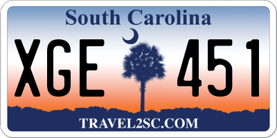 SC license plate XGE451