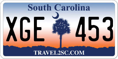 SC license plate XGE453