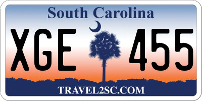 SC license plate XGE455