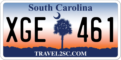 SC license plate XGE461