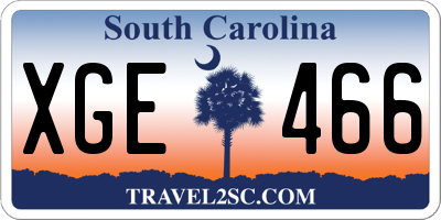 SC license plate XGE466