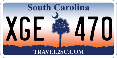 SC license plate XGE470