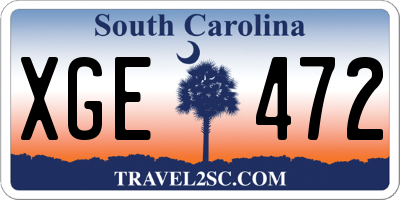 SC license plate XGE472