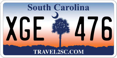 SC license plate XGE476