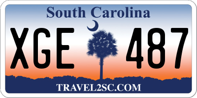 SC license plate XGE487