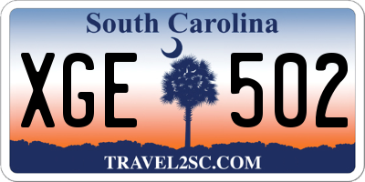 SC license plate XGE502
