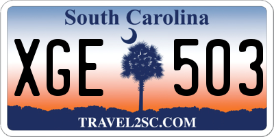 SC license plate XGE503