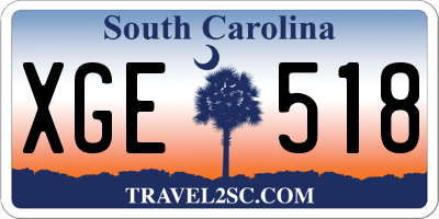 SC license plate XGE518